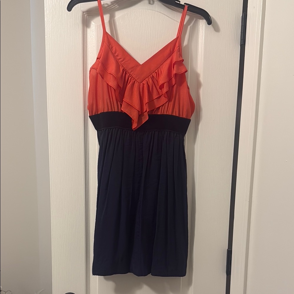 Ya Los Angeles Orange and Black Ruffle Dress